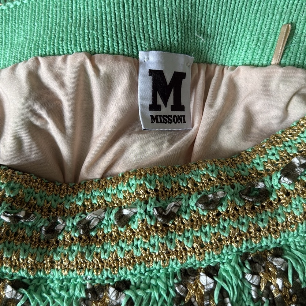 Missoni Green  skirt with black/ gold Stripes - Picture 6 of 6